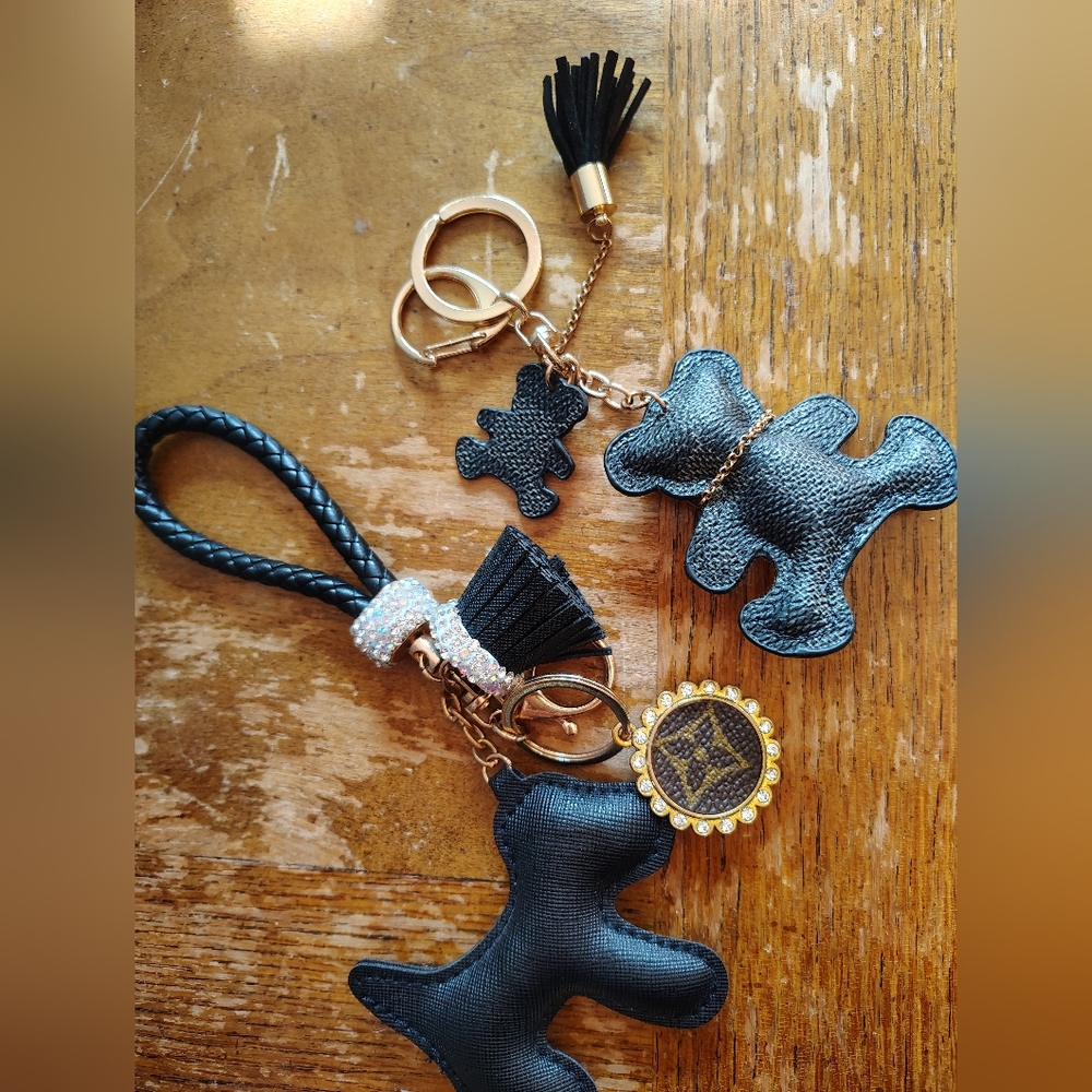 Designer key chain purse charm set of 2
